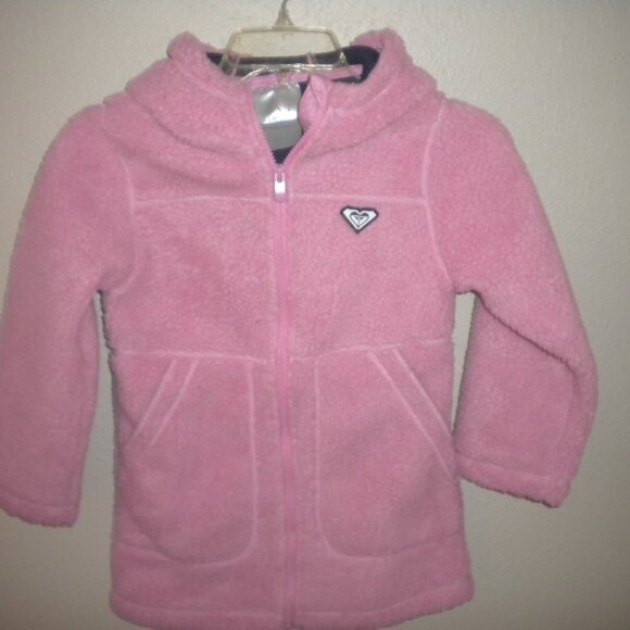 Roxy Girls Size XS 5/6 Pink Sherpa Winter Jacket NWT - Picture 2 of 6